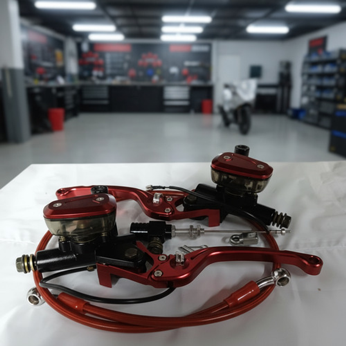 Clutch Y Freno Hidráulico Kit Universal Rojo 1