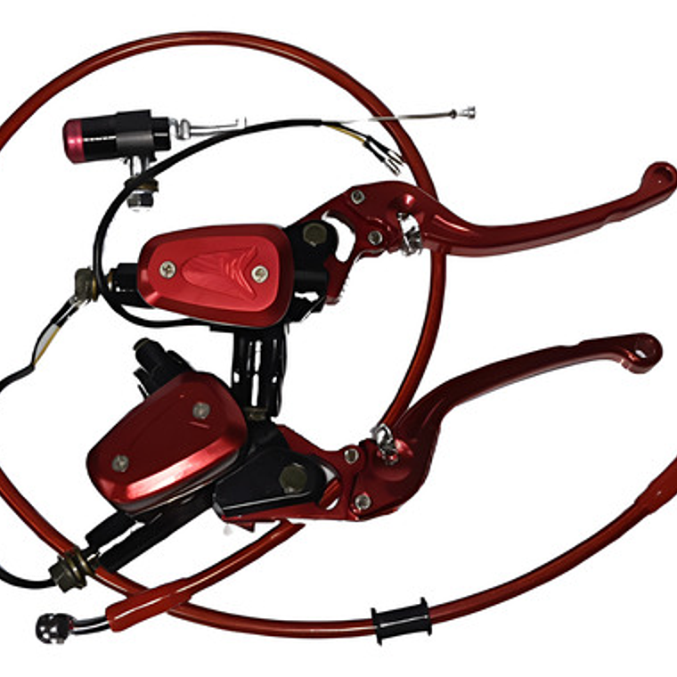 Clutch Y Freno Hidráulico Kit Universal Rojo 3