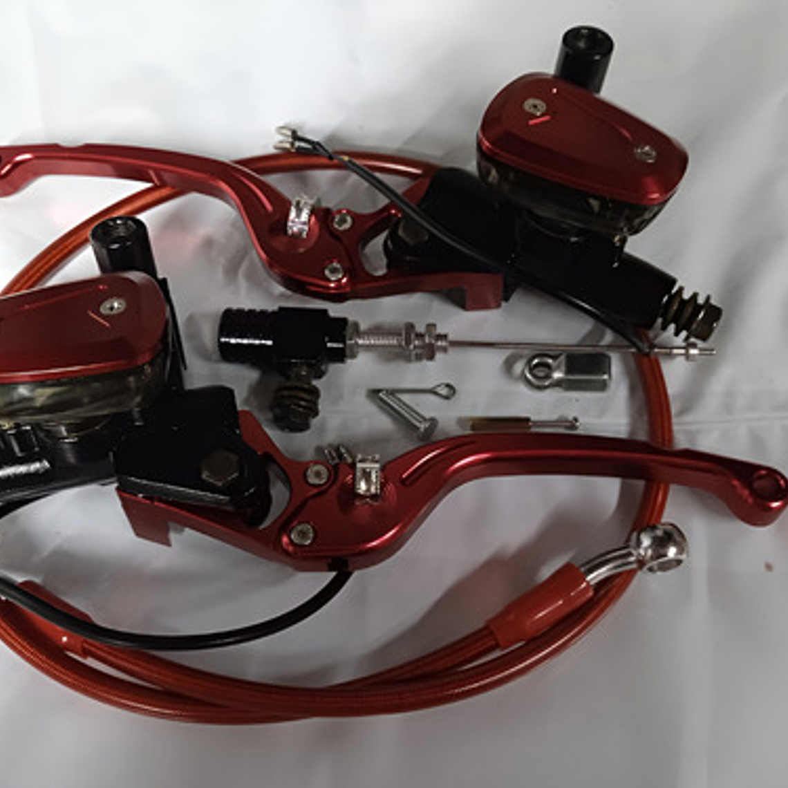Clutch Y Freno Hidráulico Kit Universal Rojo 4