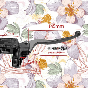 Bomba Freno Delantera Universal Moto 22mm Pistón 14mm Cvo