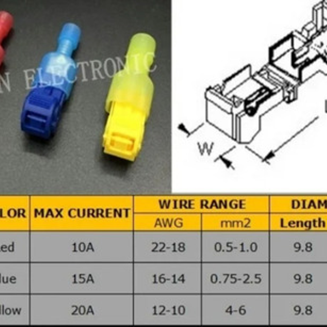 30 Par Terminales De Conectores De Cable Electricos Crimpado 7