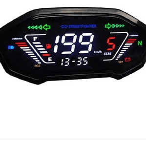 Racer Velocímetro Digital Lcd Café Para Motos