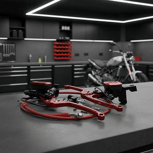 Clutch Y Freno Hidráulico Kit Universal Rojo 2.0 De Lujo