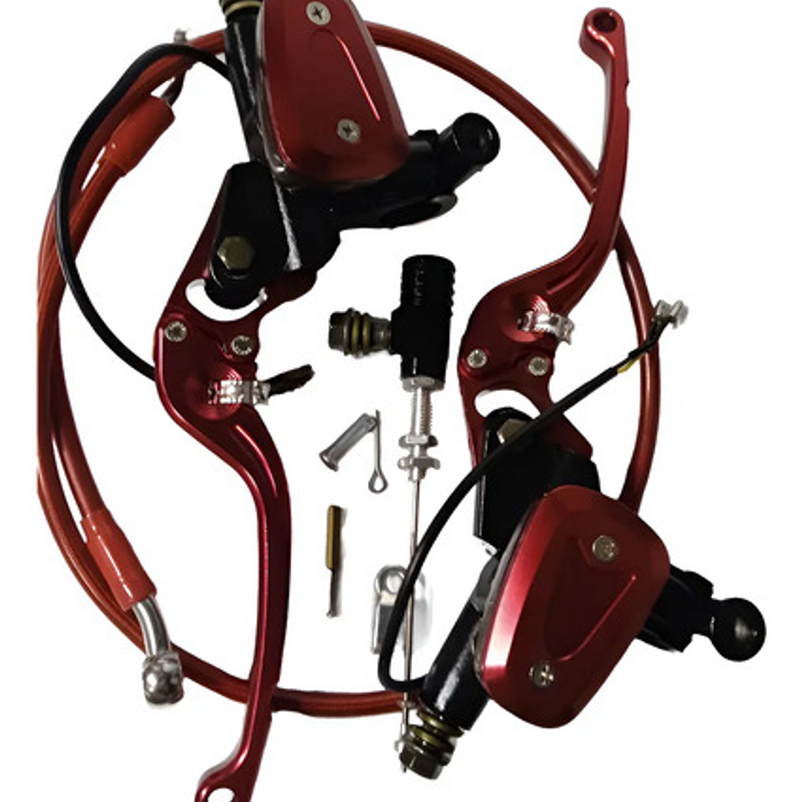 Clutch Y Freno Hidráulico Kit Universal Rojo 2.0 De Lujo 5