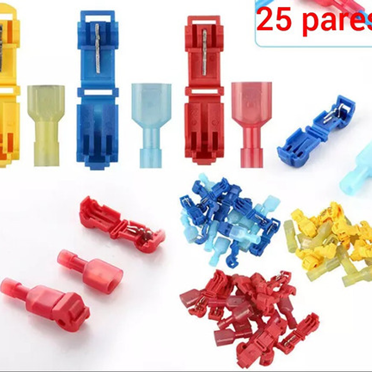 25 Par Terminales De Conectores De Cable Electricos Crimpado 8