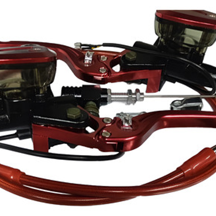 Clutch Y Freno Hidráulico Kit Universal Rojo 5