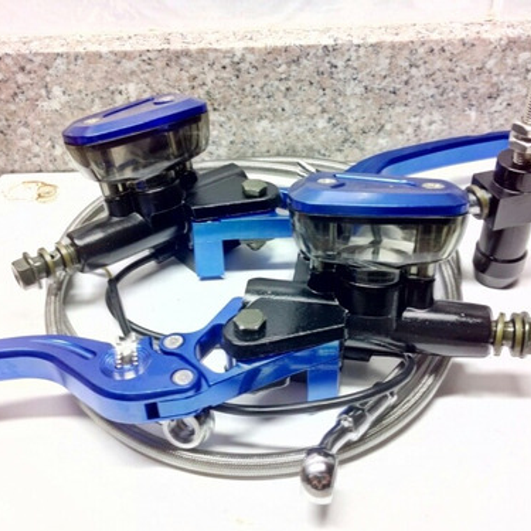 Clutch Y Freno Hidráulico Kit Universal Azul 7