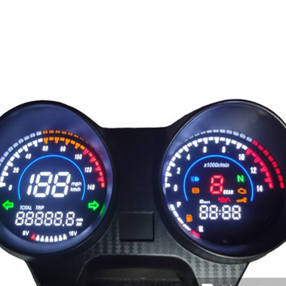 Velocímetro Digital Phm 1977 Negro 80mm Urbano 1