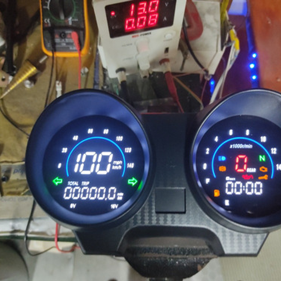 Velocímetro Digital Phm 1977 Negro 80mm Urbano 5