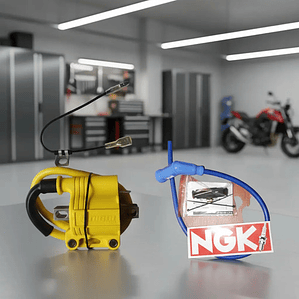 Bobibi Nibbi Amarilla De Alta, Cable Ngk Amarillo,azul, Rojo