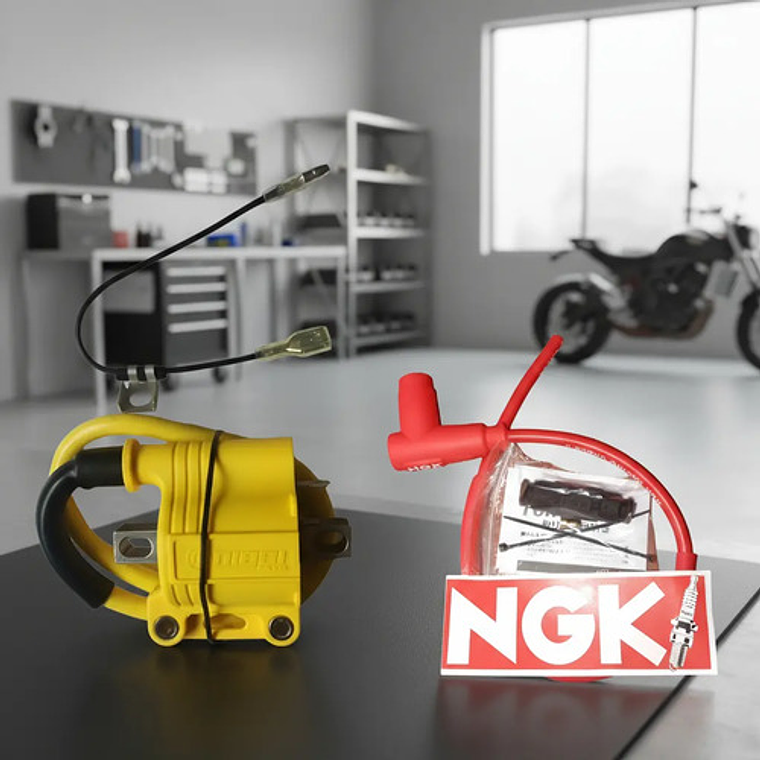 Bobibi Nibbi Amarilla De Alta, Cable Ngk Amarillo,azul, Rojo 15