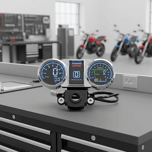 Velocímetro Digital Tsheng 197709110120 Negro Moto