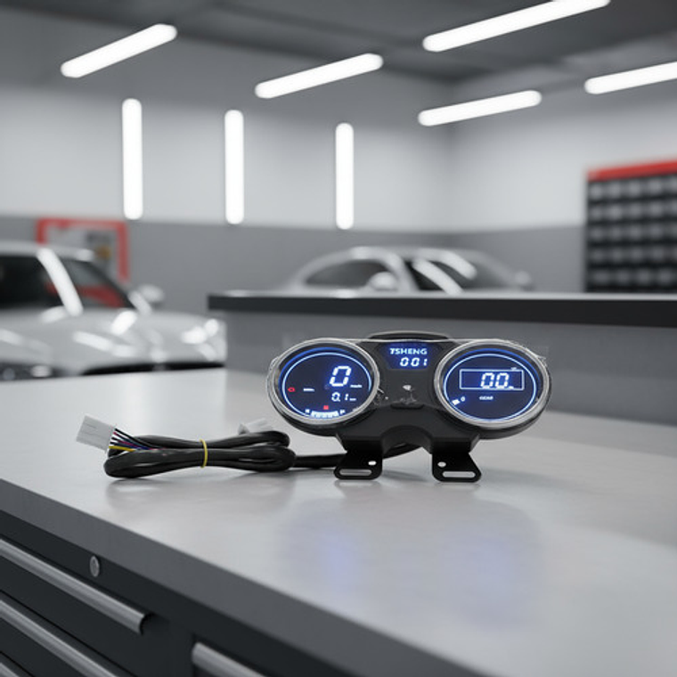 Velocímetro Digital Tsheng 197709110120 Negro Moto 8