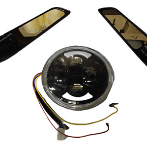 Luz Delantera Y Par De Espejos De Ala Para Moto