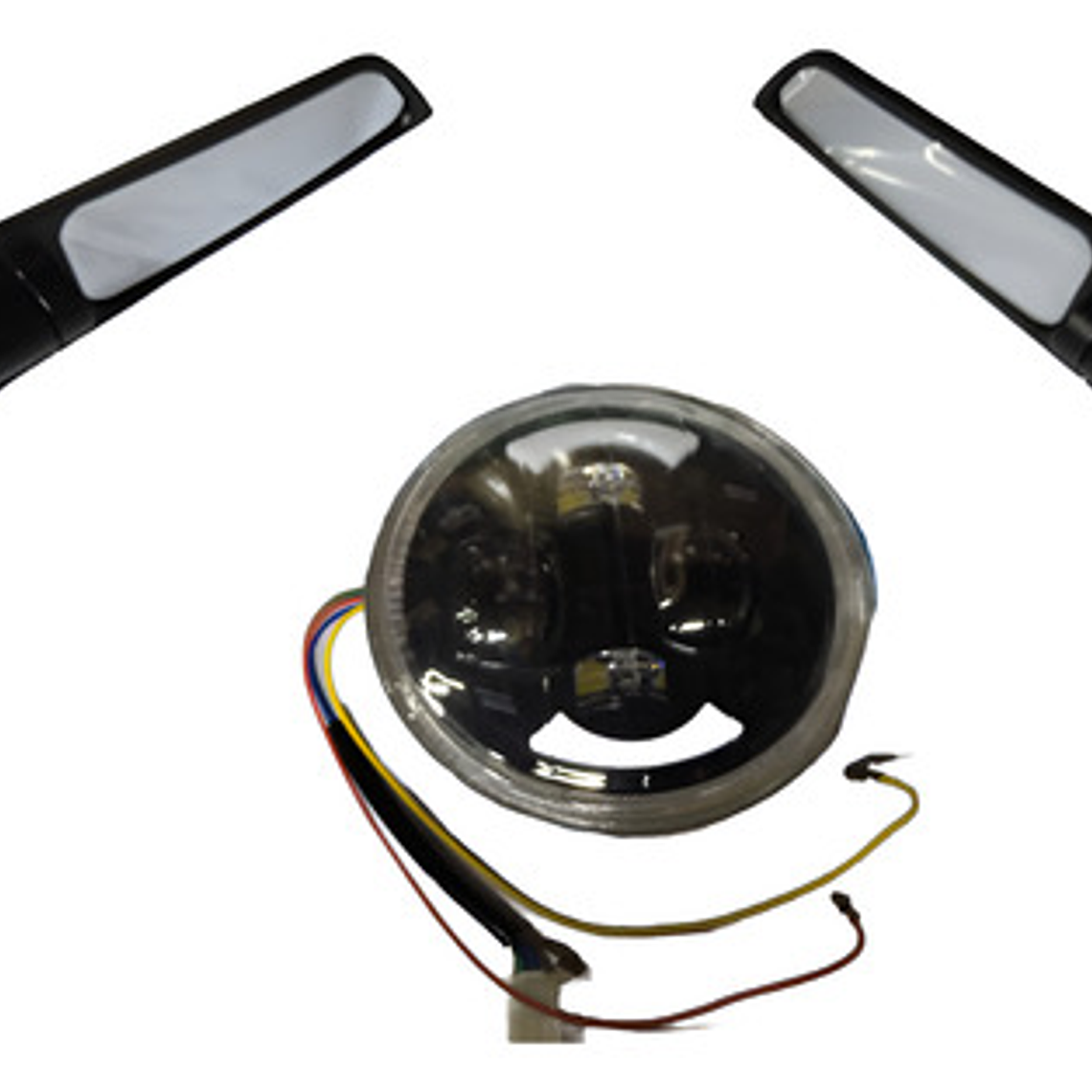 Luz Delantera Y Par De Espejos De Ala Para Moto 2