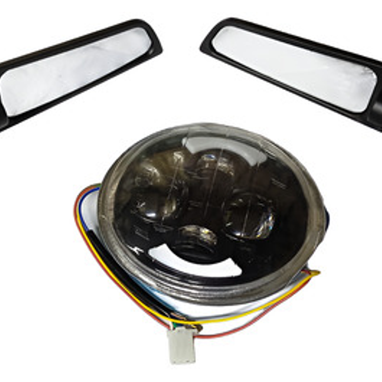 Luz Delantera Y Par De Espejos De Ala Para Moto 8