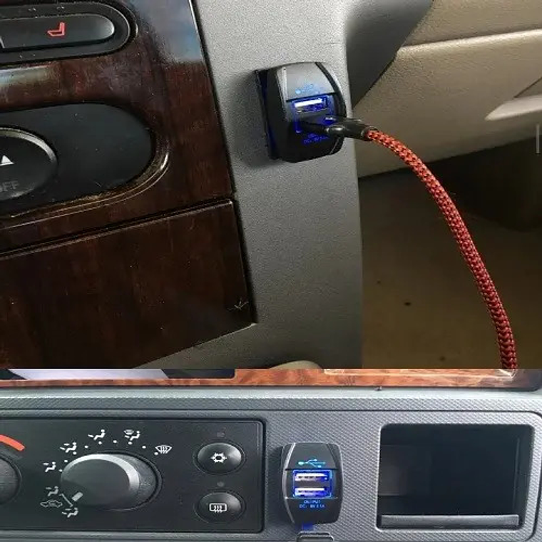 Cargador Usb Universal Para Coche Estilo Rocker Con Luz Led 3