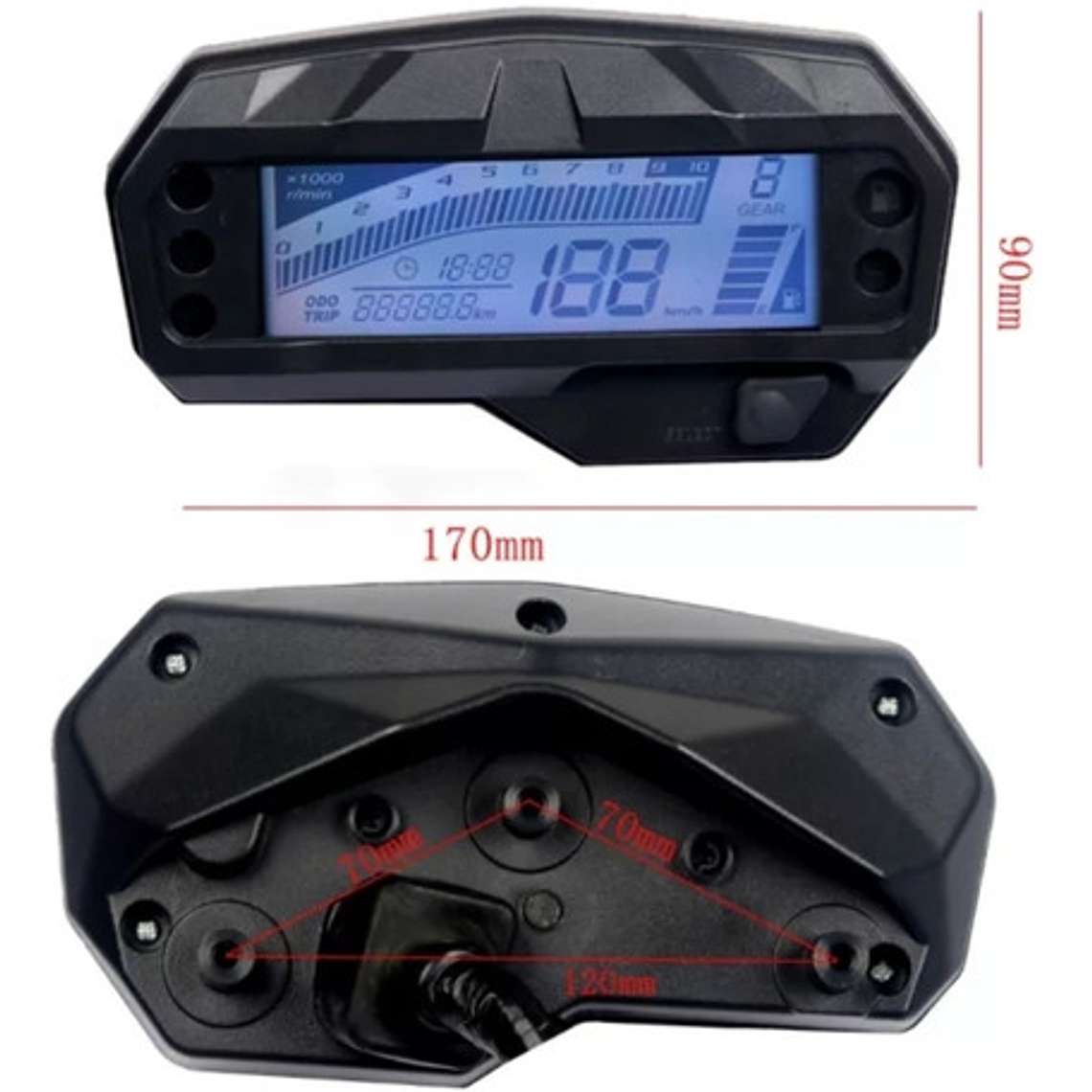 Velocímetro Digital Universal Fz 16 Multi Color 4