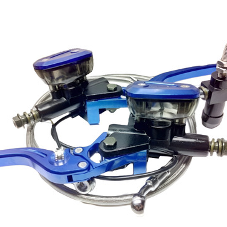 Clutch Y Freno Hidráulico Kit Universal Azul 2.0 De Lujo 3