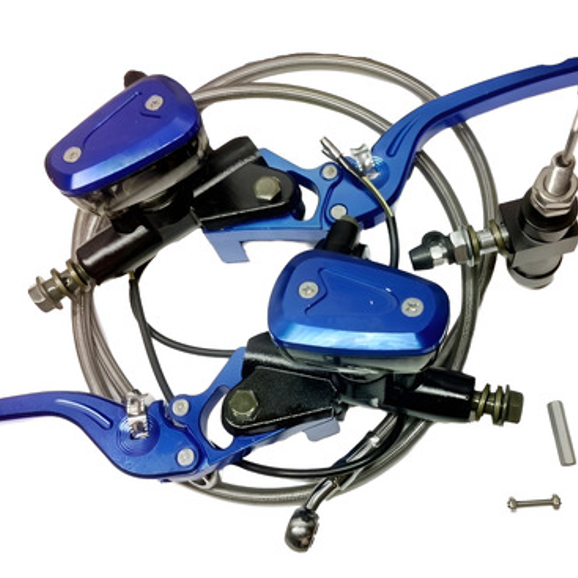 Clutch Y Freno Hidráulico Kit Universal Azul 2.0 De Lujo 4