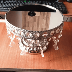 Base Frutero Acero Inoxidable Y Vidrio Espejo De Lujo