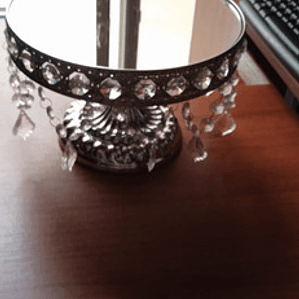 Base Frutero Acero Inoxidable Y Vidrio Espejo De Lujo