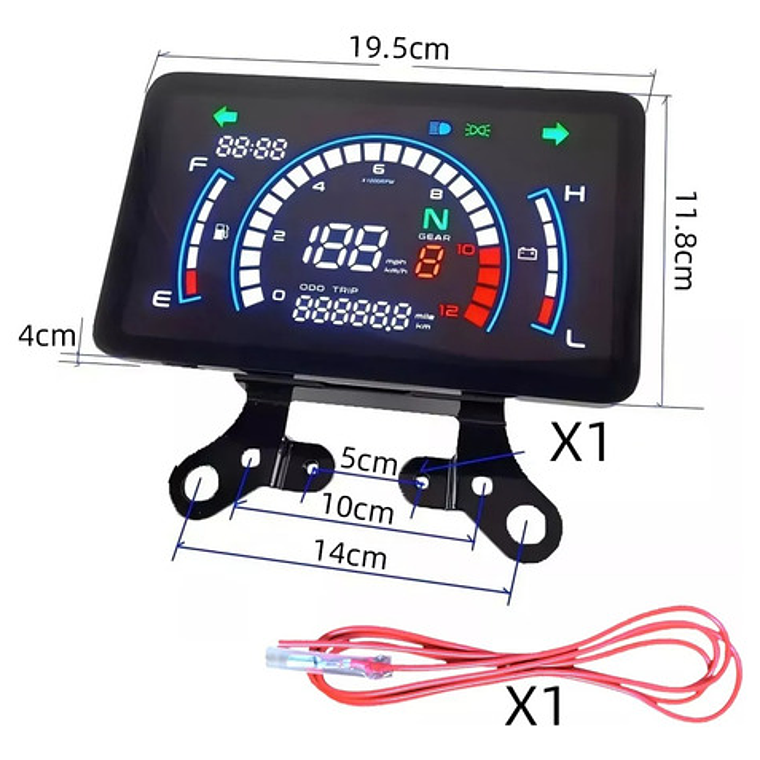 Velocímetro Tablero Digital Ft150 Ws150 Dt125 Ybr125 Ft125 7