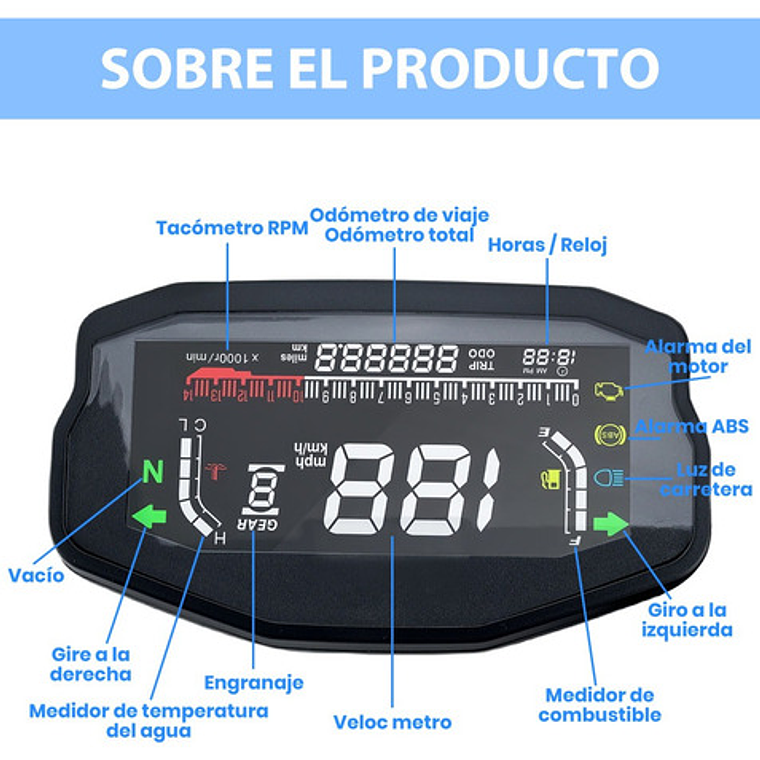 Velocimetro Universal De Tablero Para Moto Digital 2