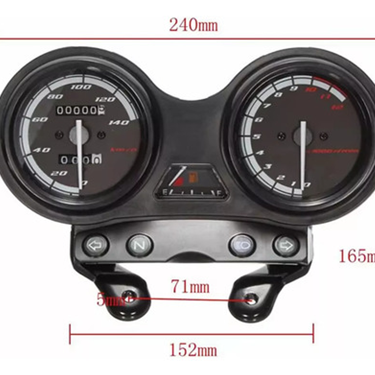 Velocímetro Analógico Urbano Yamaha Ybr125 120km/h Negro Retroiluminado 3