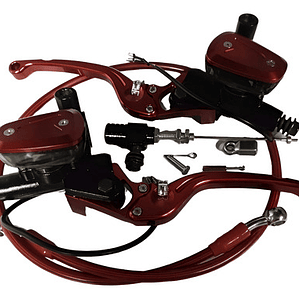 Clutch Y Freno Hidráulico Kit Universal Rojo 2.0 De Lujo