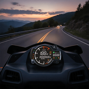 Royal Cristal Líquido Medidor Universal Café Racer