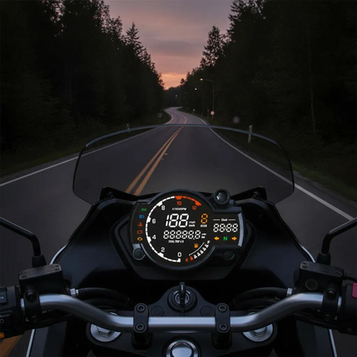 Royal Cristal Líquido Medidor Universal Café Racer 3