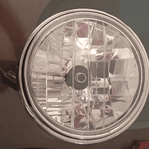 Farola Redonda Universal Cromada Para Moto Clásica