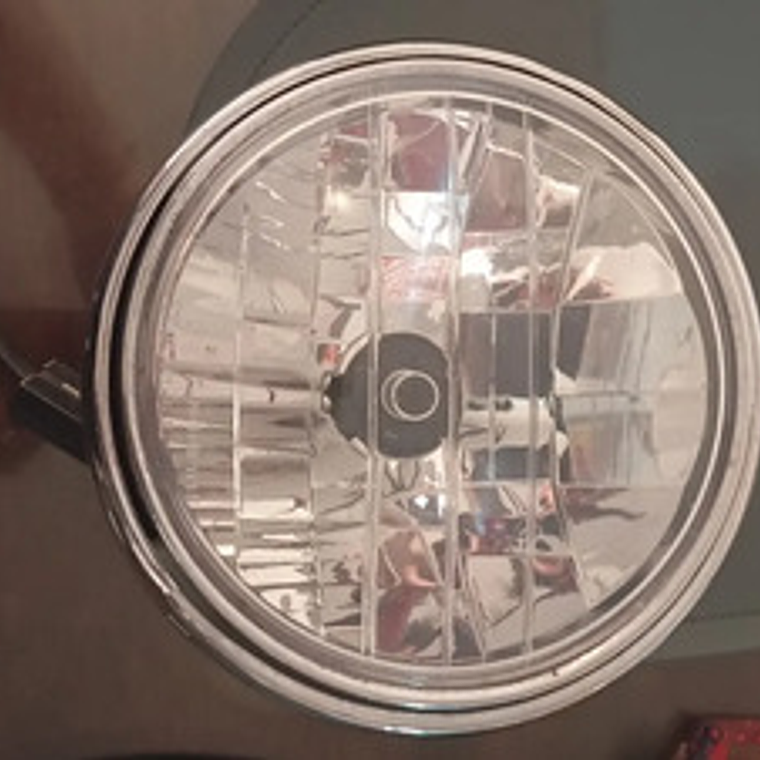 Farola Redonda Universal Cromada Para Moto Clásica 1