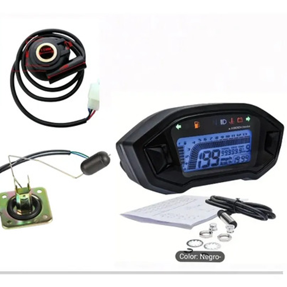Tablero Digital Universal Para Moto Con Sensores Y Accesorio 5