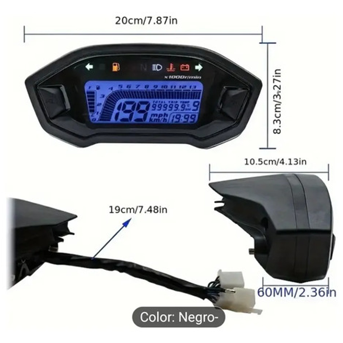 Tablero Digital Universal Para Moto Con Sensores Y Accesorio 6