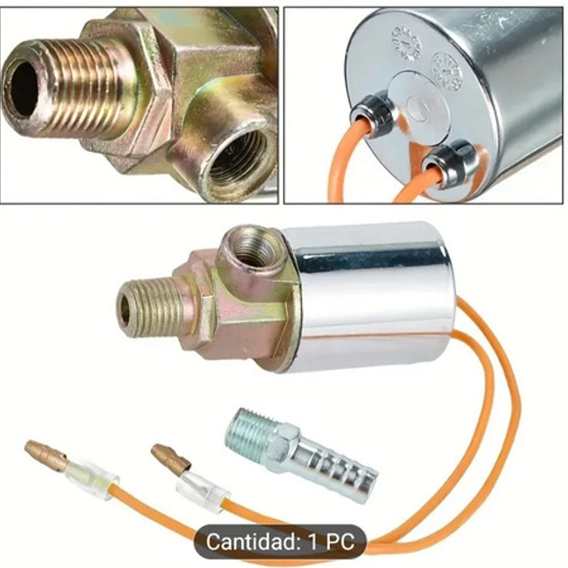 Electroválvula Solenoide Cromada 12v Para Pito De Carro 3