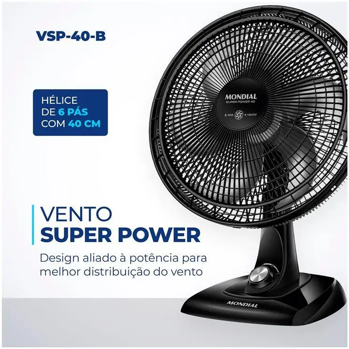 Ventilador Mondial Superpotencia 40cm 6 Pas 3 Velocidades 140W - 110V 3