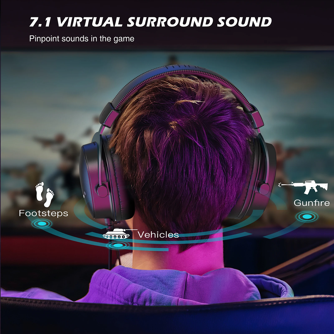 Auriculares FIFINE, conector de 3,5 mm y auriculares USB con sonido envolvente 7,1/control de volumen/interruptor de silencio para PC/MAC/PS4/PS5 Mixer-H9 4