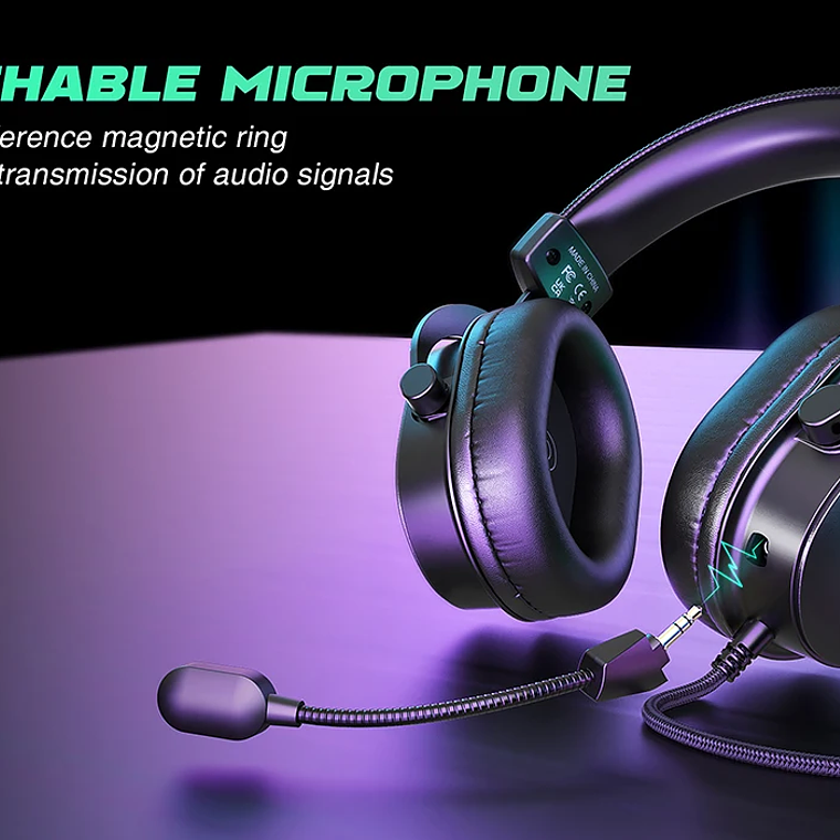 Auriculares FIFINE, conector de 3,5 mm y auriculares USB con sonido envolvente 7,1/control de volumen/interruptor de silencio para PC/MAC/PS4/PS5 Mixer-H9 14