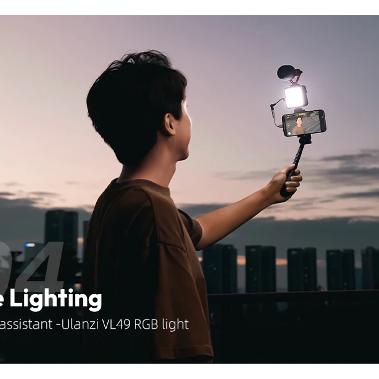 Ulanzi VL49 Mini RGB LED luz de vídeo 2700K-9000K en la cámara luz de relleno fotografía iluminación bolsillo Live Tiktok Vlog lámpara de luz 14