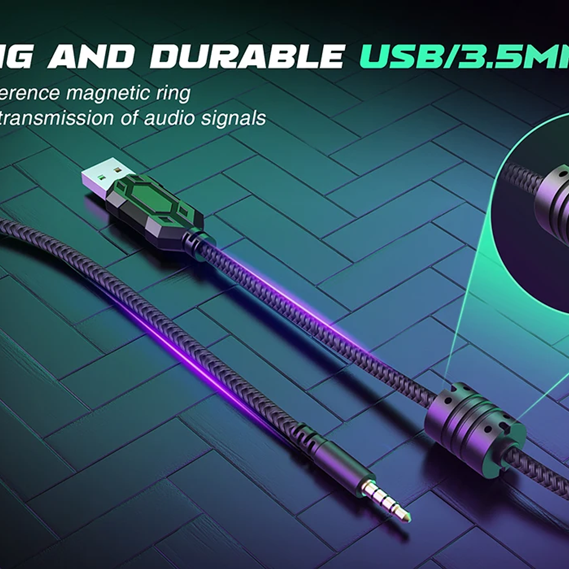 Auriculares FIFINE, conector de 3,5 mm y auriculares USB con sonido envolvente 7,1/control de volumen/interruptor de silencio para PC/MAC/PS4/PS5 Mixer-H9 16