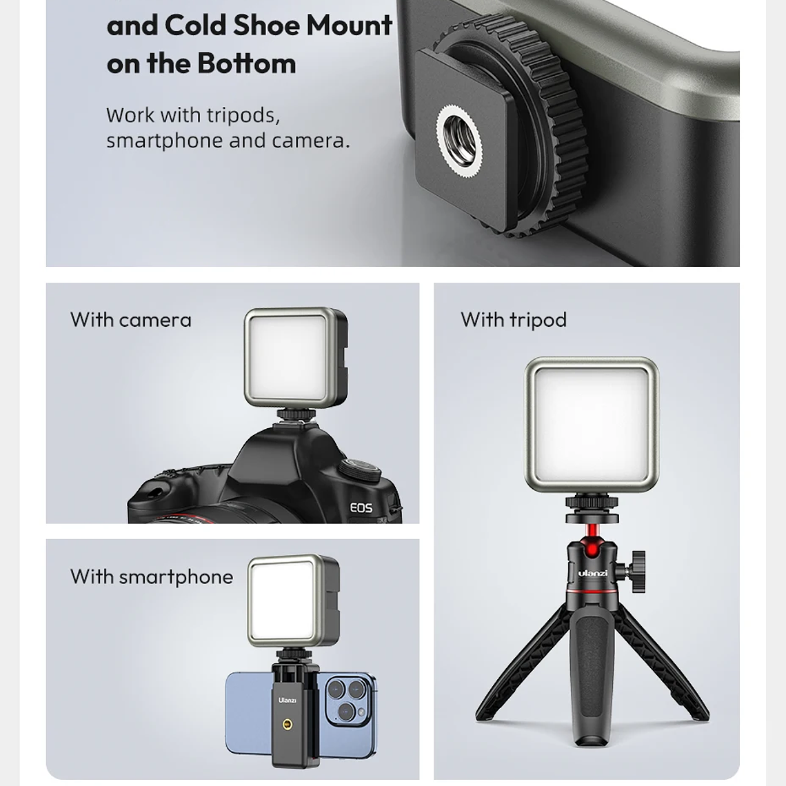 Ulanzi VL49 Mini RGB LED luz de vídeo 2700K-9000K en la cámara luz de relleno fotografía iluminación bolsillo Live Tiktok Vlog lámpara de luz 25