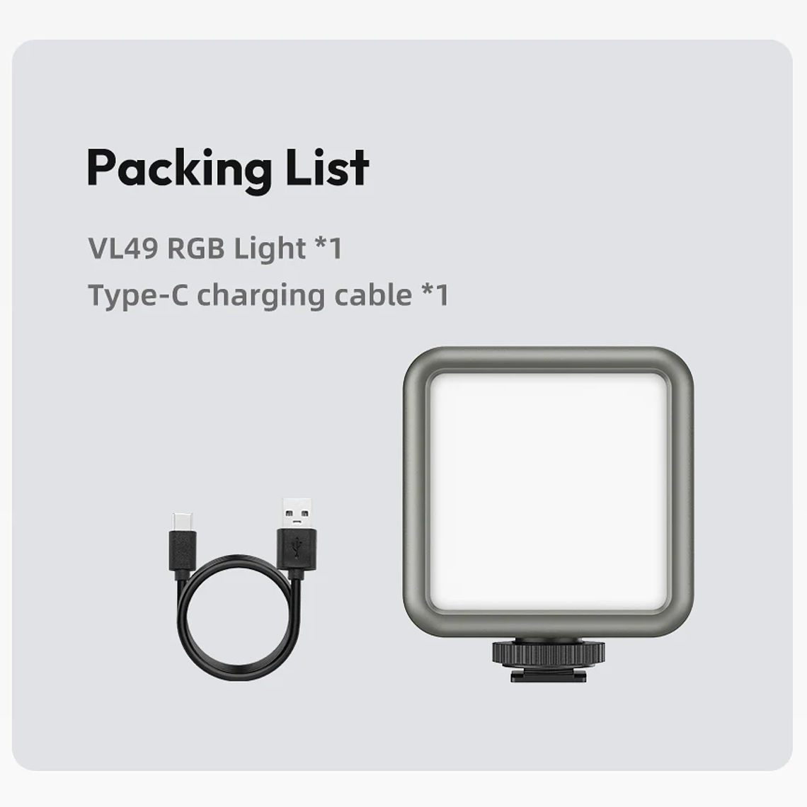 Ulanzi VL49 Mini RGB LED luz de vídeo 2700K-9000K en la cámara luz de relleno fotografía iluminación bolsillo Live Tiktok Vlog lámpara de luz 27