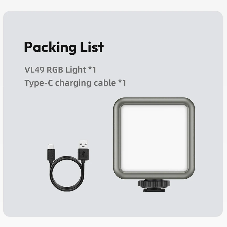 Ulanzi VL49 Mini RGB LED luz de vídeo 2700K-9000K en la cámara luz de relleno fotografía iluminación bolsillo Live Tiktok Vlog lámpara de luz 27