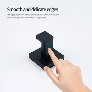 Hook de tornillo de pared de gancho negro de acero inoxidable para bata de tornillo para el baño SUS304 Rugadora a prueba de óxido para hardware de cocina Capacle