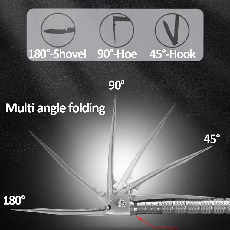Pala eléctrica militar plegable desmontable multifuncional, equipo de supervivencia al aire libre, herramientas de autodefensa, accesorios de acampada 5