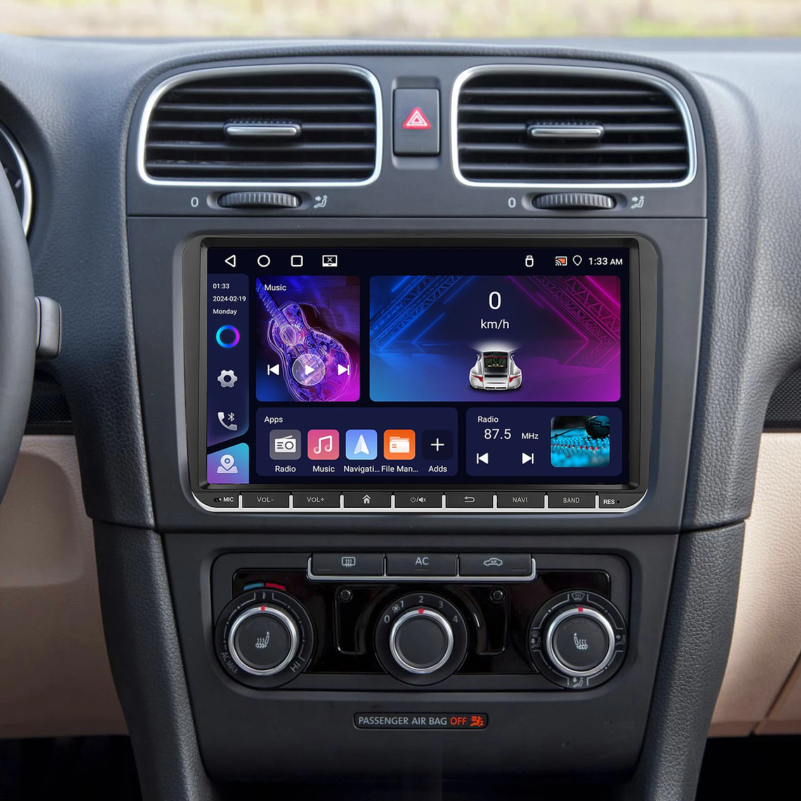 Podofo-Radio con GPS para coche, reproductor con Android, 4 + 64G, WIFI, 9 pulgadas, estéreo, Carplay, para VW/PASSAT/GOLF/SHARAN/POLO 11