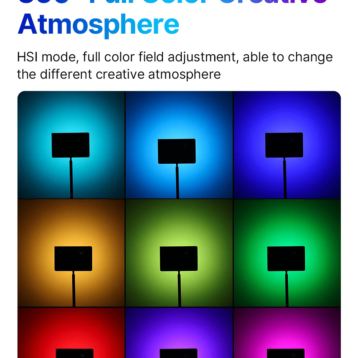 Ulanzi LT003 Luz de vídeo LED Panel de luz RGB 2500-9000K CRI 95+ 8000mAh Luz de relleno para transmisión de vídeo en vivo Tiktok Youtube 10