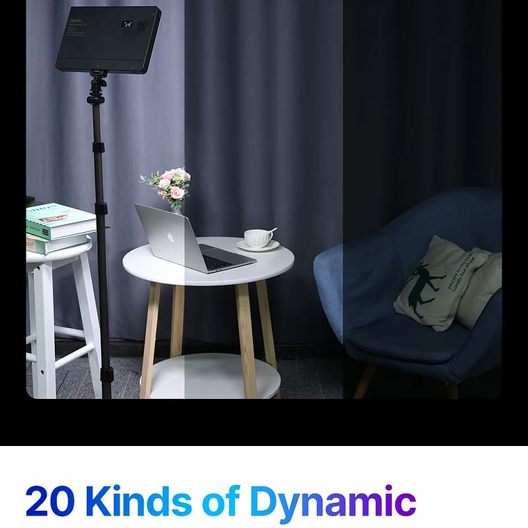 Ulanzi LT003 Luz de vídeo LED Panel de luz RGB 2500-9000K CRI 95+ 8000mAh Luz de relleno para transmisión de vídeo en vivo Tiktok Youtube 13